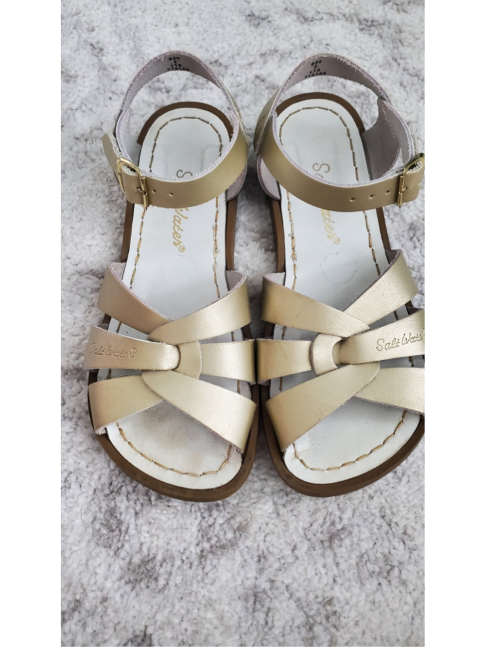 Salt Water Sandals Gold Size 2y